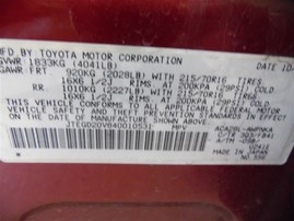 2004 Toyota Rav4 Burgundy 2.4L AT 2WD #Z24746